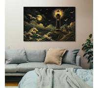 Frame-Beacon of Eternity︰ Guiding Light in the Stor Wall Art for Home Decor | Home wall art suits study, where it fits everyday interior use without changing the furniture layout