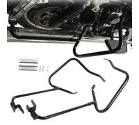 Frame Bumper Motorcycle Saddle Bag Bars Bumper Protector Higway Engine Guard Crash Bar For Harley For Touring Street Glide FLHX 2014 2015 2016 2017 2018 2019(Black- Silver)