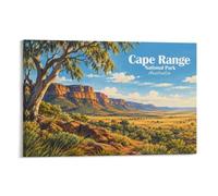 Frame-Cape Range National Park Australia Poster Wall Art for Home Decor | Printed canvas picture suits on a feature wall, where it works with existing furniture for a simple interior update