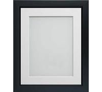 Frame Company Ainsworth Range Black 12x10 inch Picture Photo Frame with White Mount for Image 9x7 inch * Choice of Sizes* Fitted with Real Glass