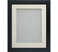 Frame Company Ainsworth Range Black 14x11 inch Picture Photo Frame with Ivory Mount for Image 12x8 inch * Choice of Sizes* Fitted with Real Glass