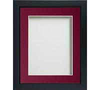 Frame Company Ainsworth Range Black 14x11 inch Picture Photo Frame with Plum Mount for Image 12x8 inch * Choice of Sizes* Fitted with Real Glass