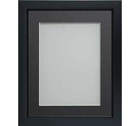 Frame Company Ainsworth Range Black 8x6 inch Picture Photo Frame with Grey Mount for Image 6x4 inch * Choice of Sizes* Fitted with Real Glass