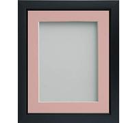 Frame Company Ainsworth Range Black A3 Picture Photo Frame with Pink Mount for Image A4 * Choice of Sizes* Fitted with Real Glass