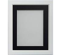 Frame Company Ainsworth Range White 12x10 inch Picture Photo Frame with Black Mount for Image 9x7 inch * Choice of Sizes* Fitted with Real Glass