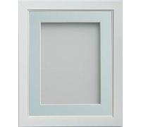 Frame Company Ainsworth Range White 16x12 inch Picture Photo Frame with Light Blue Mount for Image 13x9 inch * Choice of Sizes* Fitted with Real Glass