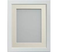 Frame Company Ainsworth Range White 20x16 inch Picture Photo Frame with Ivory Mount for Image 16x12 inch * Choice of Sizes* Fitted with Real Glass