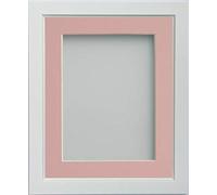 Frame Company Ainsworth Range White 9x7 inch Picture Photo Frame with Pink Mount for Image 7x5 inch * Choice of Sizes* Fitted with Real Glass