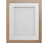Frame Company Allington Beech Photo Frame with White Mount, 12x12 for 8x8 inch, fitted with perspex