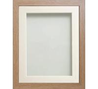 Frame Company Allington Beech Photo Frame with White V-Groove Mount, 8x8 for 5x5 inch, fitted with perspex