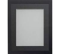 Frame Company Allington Black 10x8 inch Frame With Grey Mount For Image 6x4 inch *Choice of sizes* Fitted with Real Glass