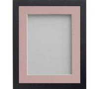 Frame Company Allington Black 10x8 inch Frame With Pink Mount For Image 7x5 inch *Choice of sizes* Fitted with Real Glass