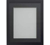 Frame Company Allington Black 12x10 inch Frame With Grey Mount For Image 8x6 inch *Choice of sizes* Fitted with Real Glass