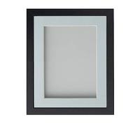 Frame Company Allington Black 12x10 inch Frame With Light Blue Mount For Image 8x6 inch *Choice of sizes* Fitted with Real Glass