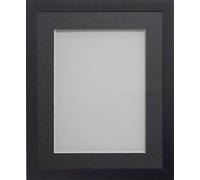 Frame Company Allington Black 14x11 inch Frame With Grey Mount For Image 12x8 inch *Choice of sizes* Fitted with Real Glass