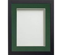Frame Company Allington Black 20x16 inch Frame With Bottle Green Mount For Image A3 *Choice of sizes* Fitted with Real Glass