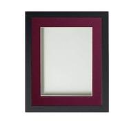 Frame Company Allington Black 20x16 inch Frame With Plum Mount For Image 15x10 inch *Choice of sizes* Fitted with Real Glass