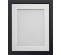 Frame Company Allington Black 20x16 inch Frame With White Mount For Image 16x12 inch *Choice of sizes* Fitted with Real Glass