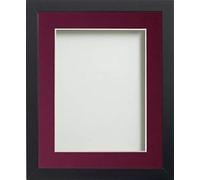 Frame Company Allington Black 8x6 inch Frame With Plum Mount For Image 5x3 inch *Choice of sizes* Fitted with Real Glass
