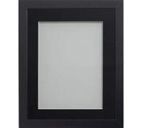 Frame Company Allington Black Photo Frame with Black Mount, 8x6 for 6x4 inch, fitted with perspex