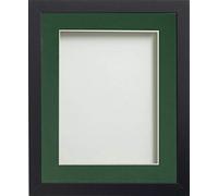 Frame Company Allington Black Photo Frame with Bottle Green Mount, 18x14 for 14x10 inch, fitted with perspex