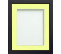 Frame Company Allington Black Photo Frame with Lemon Bon Bon Mount, 12x10 for 10x8 inch, fitted with perspex