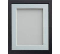 Frame Company Allington Black Photo Frame with Light Blue Mount, 16x12 for 12x8 inch, fitted with perspex
