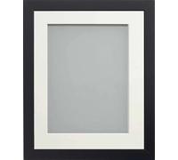 Frame Company Allington Black Photo Frame with Off-White Mount, 10x8 for 6x4 inch, fitted with perspex
