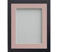 Frame Company Allington Black Photo Frame with Pink Mount, 8x6 for 6x4 inch, fitted with perspex