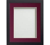 Frame Company Allington Black Photo Frame with Plum Mount, 10x8 for 8x6 inch, fitted with perspex