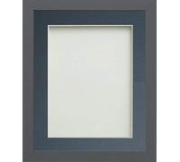 Frame Company Allington Grey 14x11 with Blue Mount for A4, Fitted with Glass