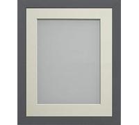 Frame Company Allington Grey 14x11 with Ivory Mount for 12x8 inch, Fitted with Glass