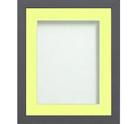 Frame Company Allington Grey 14x11 with Lemon Bon Bon Mount for 12x8 inch, Fitted with Glass
