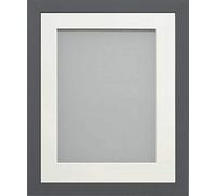 Frame Company Allington Grey 14x11 with Off-White Mount for 12x8 inch, Fitted with Glass