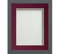 Frame Company Allington Grey 14x11 with Plum Mount for A4, Fitted with Glass
