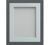 Frame Company Allington Grey 16x12 with Light Blue Mount for 13x9 inch, Fitted with Glass
