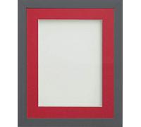 Frame Company Allington Grey 20x16 with Red Mount for A3, Fitted with Glass