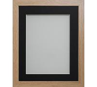 Frame Company Allington Range Beech Picture Photo Frame with Black Mount Mount, 18x14 for pic size 16x12' * Choice of Sizes* Fitted with Glass