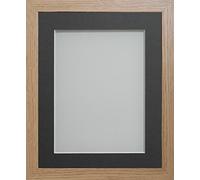 Frame Company Allington Range Beech Picture Photo Frame with Grey Mount Mount, 10x8 for pic size 7x5' * Choice of Sizes* Fitted with Glass