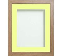 Frame Company Allington Range Beech Picture Photo Frame with Lemon Bon Bon Mount, 10x8 for pic size 6x4' * Choice of Sizes* Fitted with Glass