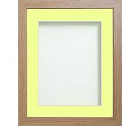 Frame Company Allington Range Beech Picture Photo Frame with Lemon Bon Bon Mount, 12x10 for pic size 9x7' * Choice of Sizes* Fitted with Glass