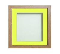 Frame Company Allington Range Beech Picture Photo Frame with Lemon Bon Bon Mount, 7x5 for pic size 6x4' * Choice of Sizes* Fitted with Glass