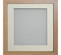 Frame Company Allington Range Beech Picture Photo Frame with Light Blue Mount Mount, 12x10 for pic size 8x6' * Choice of Sizes* Fitted with Glass