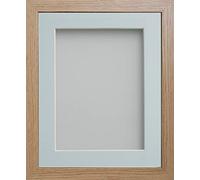 Frame Company Allington Range Beech Picture Photo Frame with Light Blue Mount Mount, 12x10 for pic size 10x8' * Choice of Sizes* Fitted with Glass