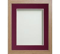 Frame Company Allington Range Beech Picture Photo Frame with Plum Mount Mount, 12x10 for pic size 9x7' * Choice of Sizes* Fitted with Glass