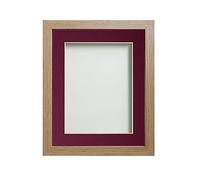 Frame Company Allington Range Beech Picture Photo Frame with Plum Mount Mount, 16x12 for pic size 13x9' * Choice of Sizes* Fitted with Glass