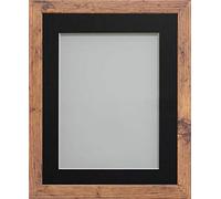 Frame Company Allington Range Rustic Picture Photo Frame with Black Mount, 20x16 for pic size A3 *Choice of Mount Colours* Fitted with Real Glass
