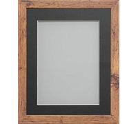 Frame Company Allington Range Rustic Picture Photo Frame with Grey Mount, 16x12 for pic size 13x9' *Choice of Mount Colours* Fitted with Real Glass