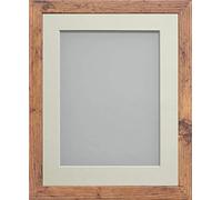 Frame Company Allington Range Rustic Picture Photo Frame with Ivory Mount, 18x14 for pic size 16x12' *Choice of Mount Colours* Fitted with Real Glass