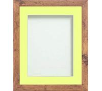 Frame Company Allington Range Rustic Picture Photo Frame with Lemon Bon Bon Mount, 12x10 for pic size 10x8' *Choice of Mount Colours* Fitted with Real Glass